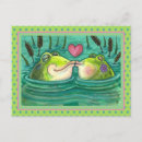 Recherche de amour grenouille cartes postales Vert
