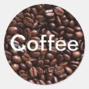 Recherche de grains de café autocollants Rôti