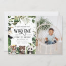 Recherche de jungle 1ans anniversaire invitations Verdure