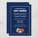 Recherche de sports baby shower garçon invitations Marine