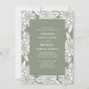 Recherche de vert sauge mariage invitations Floral