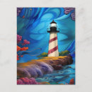 Recherche de phare rouge cartes postales Eau