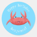 Recherche de crabe drôle autocollants Mignon