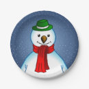 Recherche de bonhommes de neige assiettes Bleu