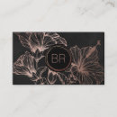 Recherche de monogramme floral cartes visite Gris