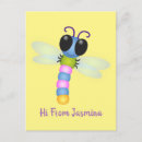 Recherche de libellule bleue cartes postales Animal