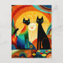 Recherche de chat abstrait cartes postales Coloré