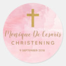 Recherche de roses de baptême autocollants Croix