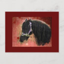 Suche nach rotes pferd postkarten Schwarz