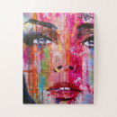Recherche de visage femme puzzles Coloré