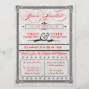 Recherche de damassé noir mariage invitations Vintage