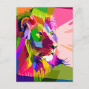 Recherche de lion abstrait cartes postales Coloré