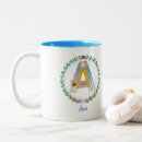 Recherche de lettres fleuries tasses Nom
