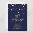 Recherche de gold confetti anniversaire invitations Bleu