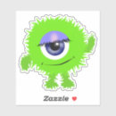 Recherche de monstre vert autocollants Drôle