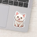 Recherche de chats blancs autocollants Kawaii