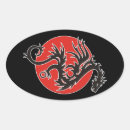 Recherche de dragon rouge noir autocollants Mythique