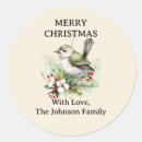 Recherche de oiseau de noël autocollants Typographie