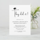 Recherche de double graduation invitations Ils l'ont fait