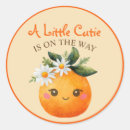 Recherche de clémentine autocollants Fruit orange