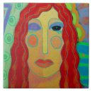 Recherche de peinture portrait carreaux Coloré