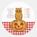 Recherche de petits hiboux autocollants Citrouille