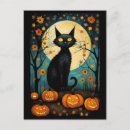 Suche nach katze und vollmond postkarten Kürbis