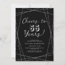 Recherche de 55 anniversaire invitations Noir et blanc