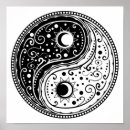 Recherche de yoga noir et blanc posters Floral