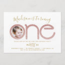 Recherche de rose gold 1ans anniversaire invitations Fille 1er anniversaire