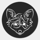 Recherche de renard noir autocollants Noir et blanc