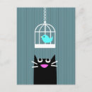 Recherche de oiseau cage cartes postales Chat
