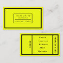Recherche de jaune fluorescent cartes visite Élégant