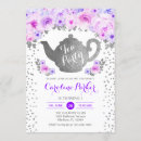 Recherche de purple tea party invitations Floral