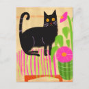 Recherche de chat rose cartes postales Noir