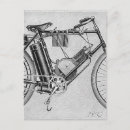 Recherche de moto antique cartes postales Vélo