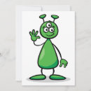 Recherche de martien vert cartes invitations Alien