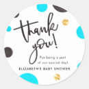 Recherche de merci bleu autocollants Baby shower