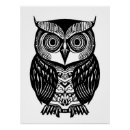 Recherche de hibou noir et blanc posters Nature