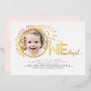 Recherche de floral 1ans anniversaire invitations Rose et or