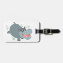 Recherche de hippopotame bagages étiquettes Mignon