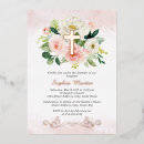 Recherche de pink floral baptême invitations Aquarelle