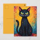 Suche nach bunte katzen postkarten Schwarze katze