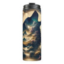 Recherche de loup hurlant tasses Coucher de soleil