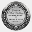 Recherche de anniversaire de 25 ans autocollants Argent