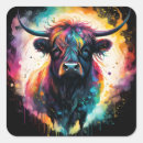 Recherche de vache colorée autocollants Vache à haute altitude