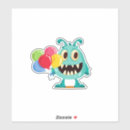 Recherche de anniversaire monstre autocollants Coloré