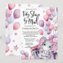 Recherche de rose baby shower invitations Éléphant