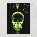 Recherche de crâne vert cartes postales Noir