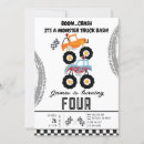 Recherche de monster trucks invitations D'anniversaire moderne